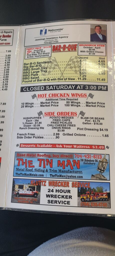 Checkered Flag Barbecue Menu 5